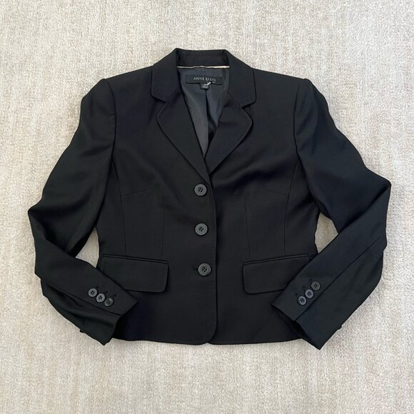 NWOT Anne Klein Suit Black Blazer Work Office Jacket 4P Petite - Picture 1 of 8
